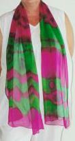 Hot pink & lime silk chiffon scarf